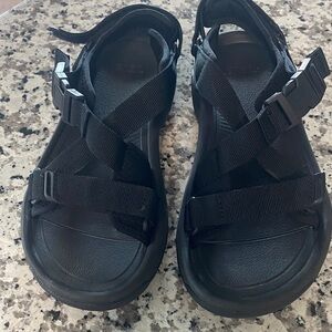 TEVA Black Adjustable Strap Sandals